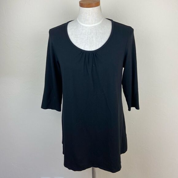 Eileen Fisher 3/4 Sleeve Scoop-Neck Top - Picture 1 of 6